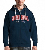 Men's New England Patriots Antigua Super Bowl LI Bound Victory Full Zip Hoodie Navy FengYun,baseball caps,new era cap wholesale,wholesale hats